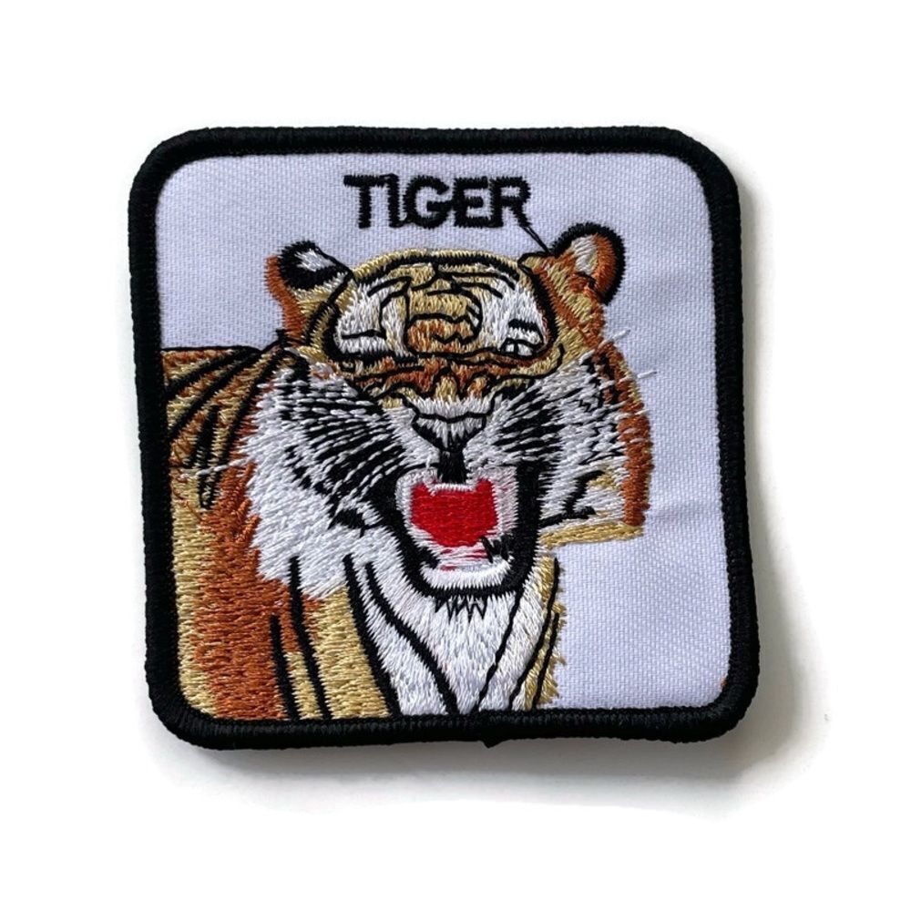 Tiger Square Trucker Embroidered Sew On Patch